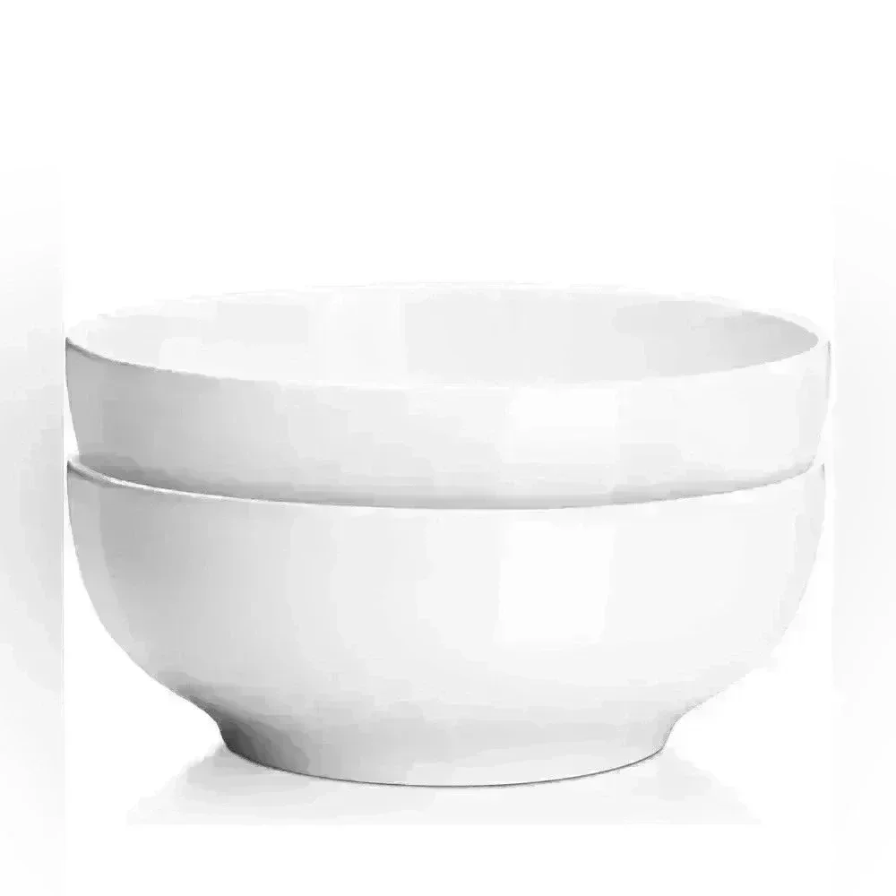 NIB/NWT: DOWAN Holiday Centerpiece Serving Bowls, 9.5” White Ceramic, 2 pack.